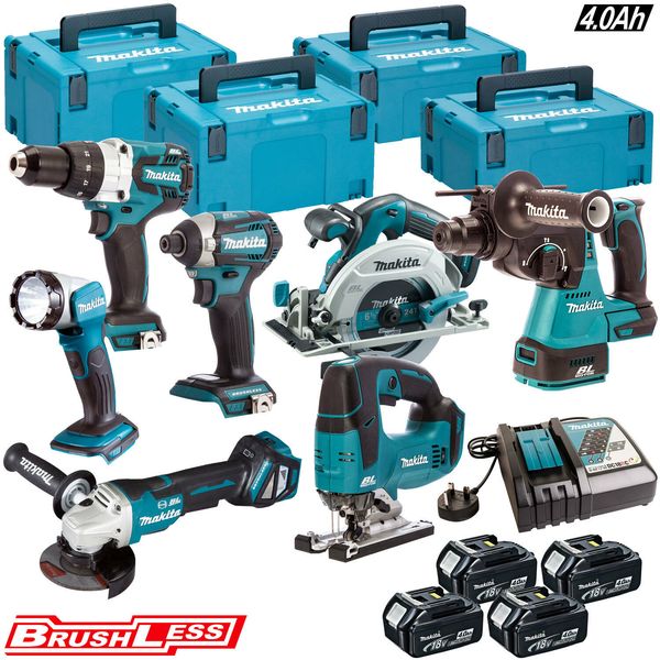 

Makita 18v lxt bru hle 7pc mon ter kit with 4 x 4 0ah batterie charger ca e 11
