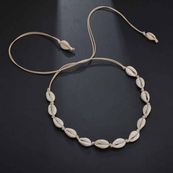 

terreau kathy new sea shell choker necklace jewelry bohemian beach tassel necklace shell chain for women collar chocker, Silver