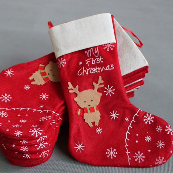 

tpxckz lovely large christmas stockings gift cloth santa elk socks xmas bag for children fireplace tree christmas decor