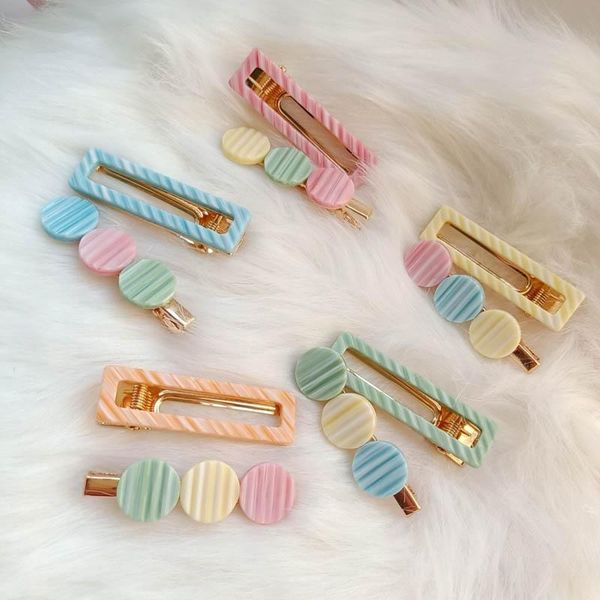 

new fashion women hair clips sweet acrylic girls designer hair clips princess barrettes hair accessories for women bb clip 2pcs, Slivery;white