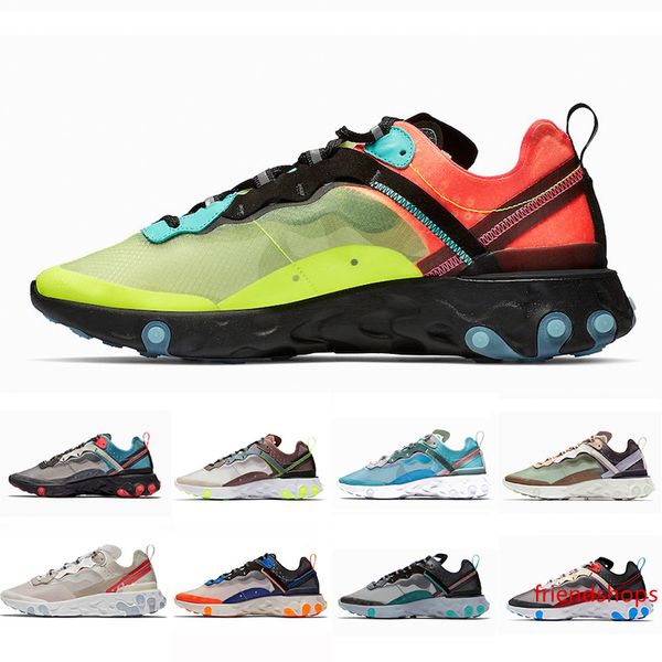 

summer volt total orange royal tint react element 87 running shoes women blue chill sail green mist desert sand men trainer sports sneakers