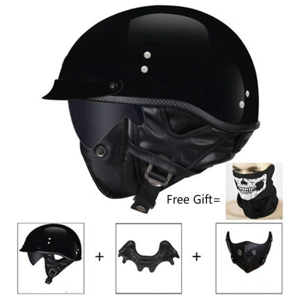 

helmets warrior motorcycle half helmet with sunshield for men & women adjustable size dot half face skull cap for motorcycle m