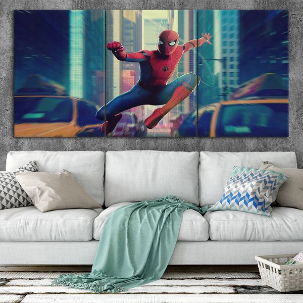 

человек-паук фильм холст плакаты home decor wall art framework 3 шт. картины для гостиной hd печать изображения