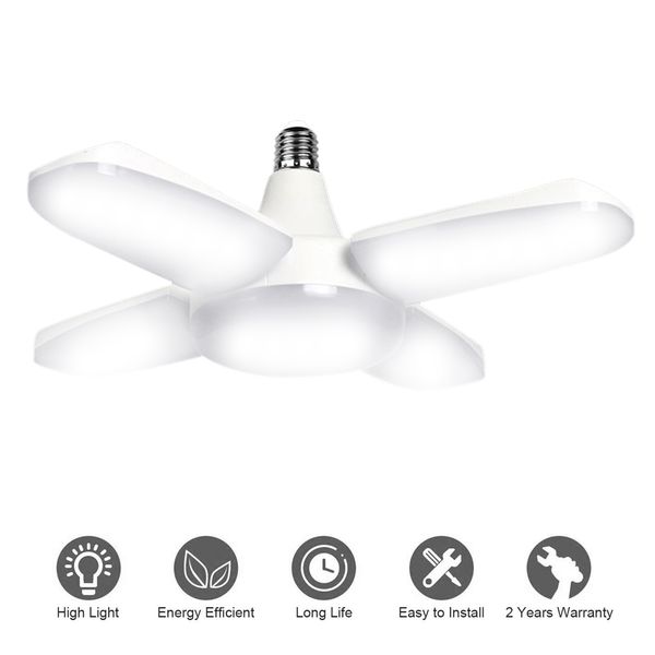 2019 Led Garage Lights Ac95 265v Garage Ceiling Lighting 6000lm 60w Daylight Lamps With 4 Adjustable Panels For Garage Workshop Warehouse From