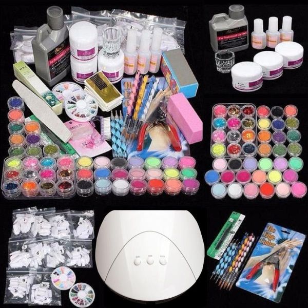 

great value combo pack for any nail artist to start doing acrylic nail art at home or inside a studio/ salon lamp