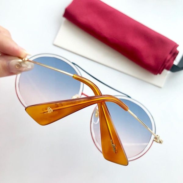 

luxury women designer sunglasses 0061 fashion stylemixed color retro round frame for women eye glasses uv protection lens 0061s, White;black