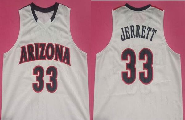 

arizona wildcats college retro grant jerrett #33 retro basketball jersey men's stitched custom number name jerseys, Black;red