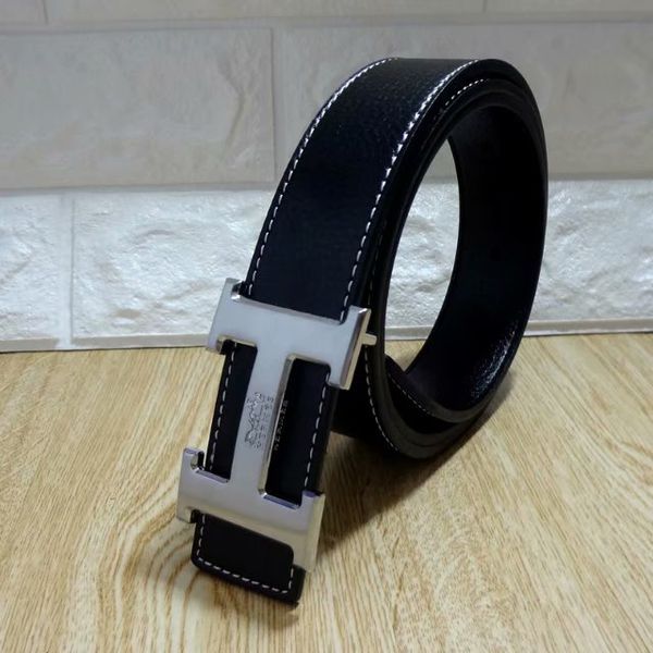 

fashion brand genuine men belt designer luxury business smooth buckle mens belts for women luxury belt, Black;brown