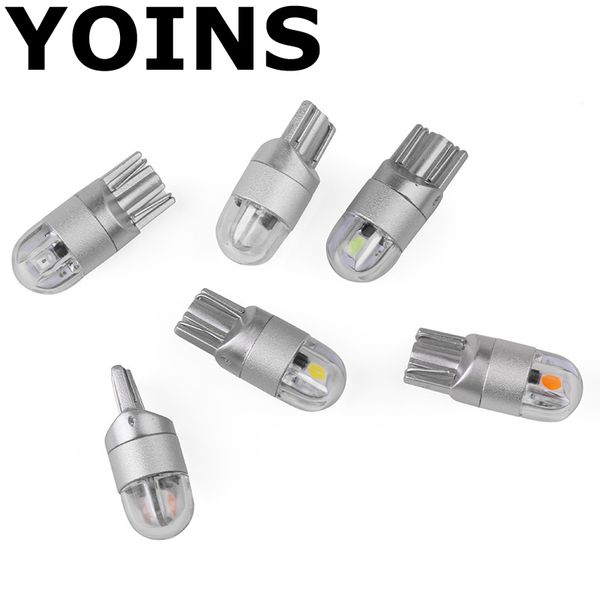 

50x t10 bulb 168 501 w5w led lamp wedge 3030 2 smd interior light bulb 12v amber yellow red white ice blue