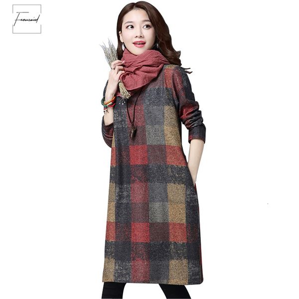 

2019 winter autumn women dress elegant thick warm long sleeve loose dress vestidos robe elbise drop shipping, Black;gray