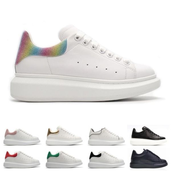 

2019 luxury designer brand shoes womens mens trainers 3m reflective leather platform shoes flat casual party wedding suede sports sneakers