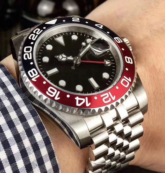 

Men gmt ceramic bezel men mechanical tainle teel automatic movement watch luxury port elf wind jubilee ma ter watche wri twatche