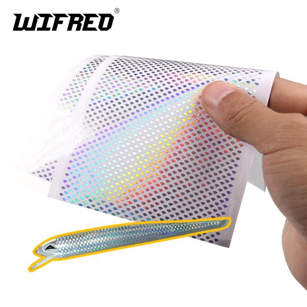 

wifreo 4pcs/bag lure building jig squid skin holographic adhesive film fishing scale lure sticker sabiki tying material