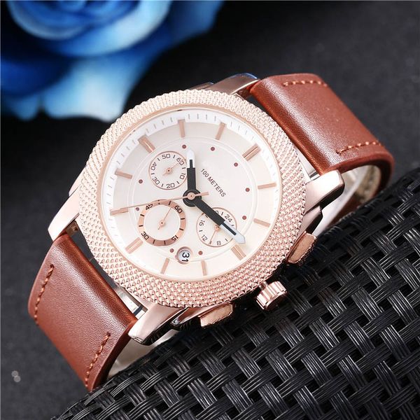 

19ss, полная функция работы, мужские дизайнерские часы автоматические shi ying движение мода мужские роскошные часы, Slivery;brown