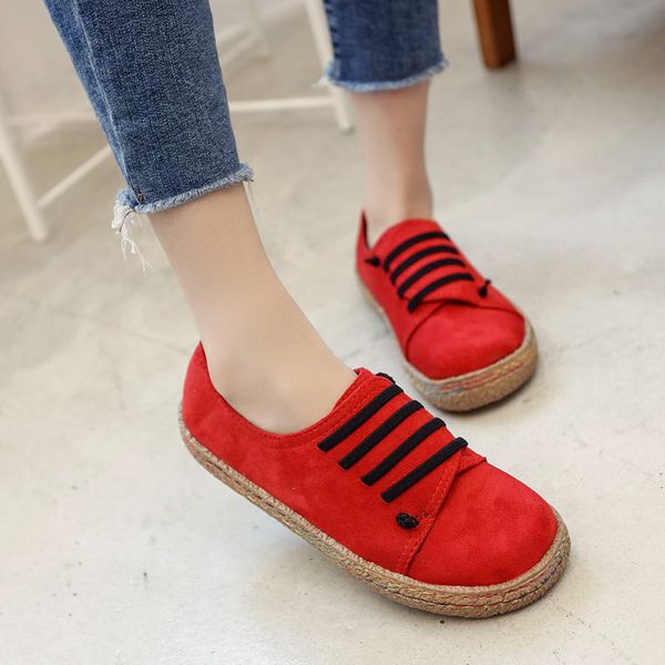 

aardimi women pu leather shoes woman slip on loafers female casual ballet flats ladies sewing shoes plus size footwear, Black