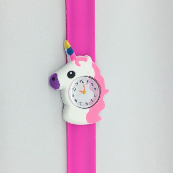

kids unicorn watch 3d cartoon unicorn quartz wristwatch silicone band slap watch children gift birthday watches gga3414-3, Blue