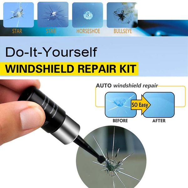 DIY Car Windshield Repair Kit Ferramentas Auto Glass Pára-brisas Repair Set Dê porta de proteção Adesivos Decorativos DHL GRÁTIS