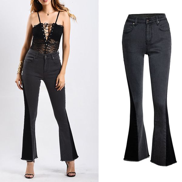 

new arrival women's flared trousers ladies skinny jeans womens high waisted butt lif denim pants fashion stretch embroidered jeans a003, Blue