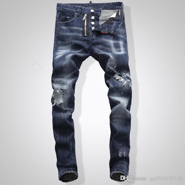 

2020 новый бренд моды европейских и американских летних мужчин носить джинсы мужские случайные джинсы мужские брюки, Blue