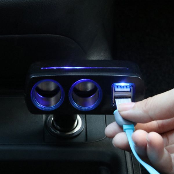 

3.1a double usb car ette lighter socket two points smoke hole sd-1918