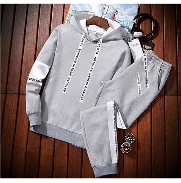 

mens designer tracksuits hoodies+pants sport running set college high street style kits casual fashion suits coat pant with -3xl qsl198289, Gray
