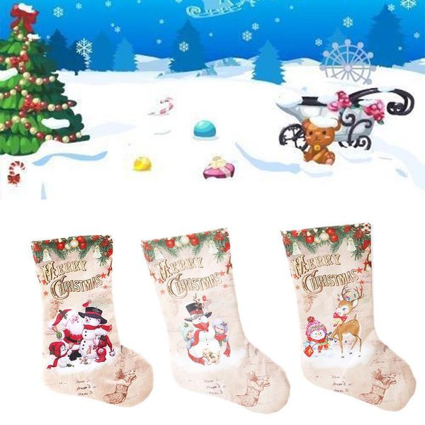 

christmas sock large christmas stocking new year gift candy bag candy burlap bags gift holder cloth bag