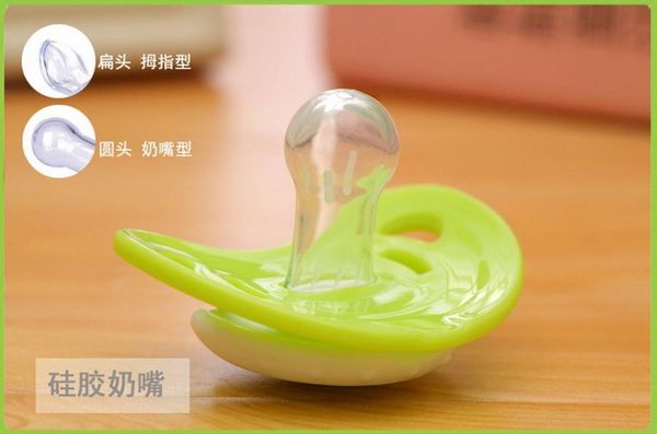 

100pcs round head / flat head new style classic big size silicone pacifier