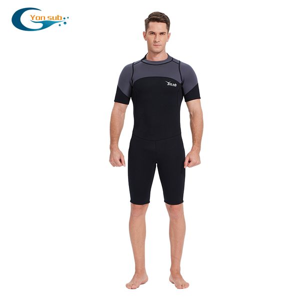 

yonsub 3mm neoprene wetsuit men scuba diving suit one-piece and close body scuba dive surfing swimsuit short sleeve triathlon