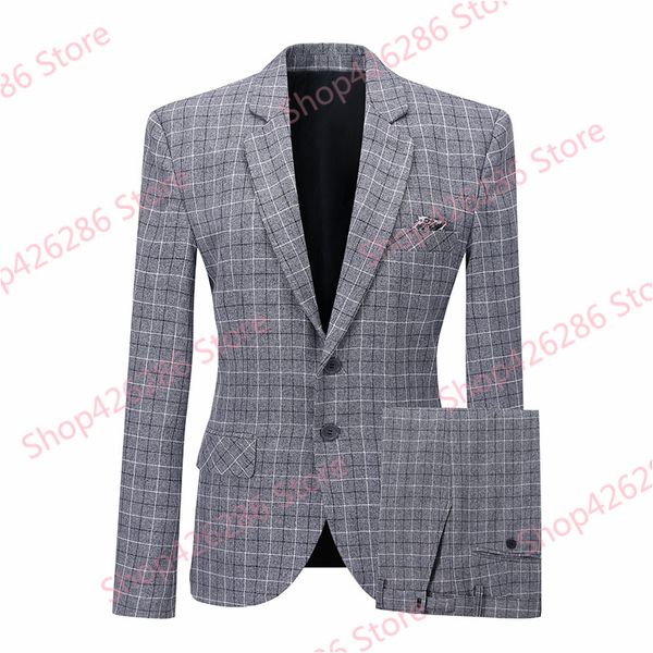 

women's slim fit suit plaid two button formal office suits 2 pieces jacket pants sets business suit for women balzer custom 2020, White;black