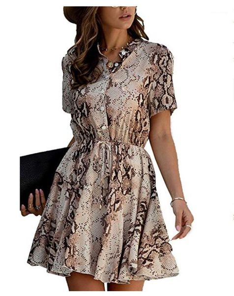 

slim button tether short sleeved stand collar dresses fashion women party dresses designer women dresses various printed casual, Black;gray
