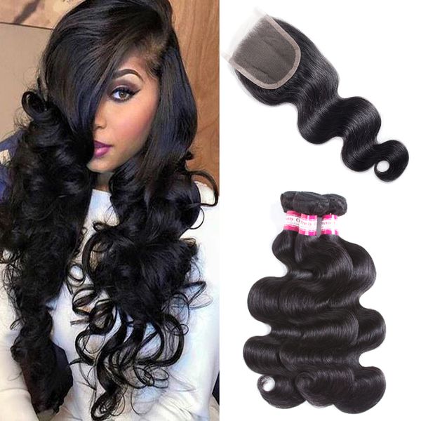 

Body wave brazilian virgin human hair weave buy 3 bundle get 1 lace clo ure brazilian hair with 4x4 lace clo ure hair exten ion