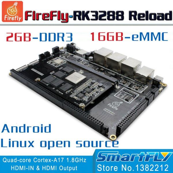 Freeshipping RK3288 Reload Development Board ARM Quad Core Cortex-A17 1,8 GHz Ubuntu LINUX Android Demoboard 2,4 G/5 G AC WiFi MiniPC