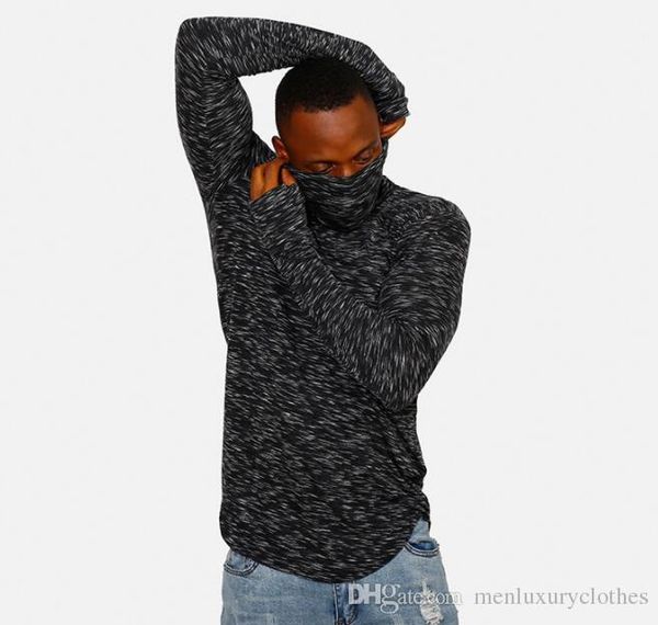 

мужские основывая basic tshirts водолазка зима осень черный hiphop топы с длинными рукавами дизайнер одежды, White;black