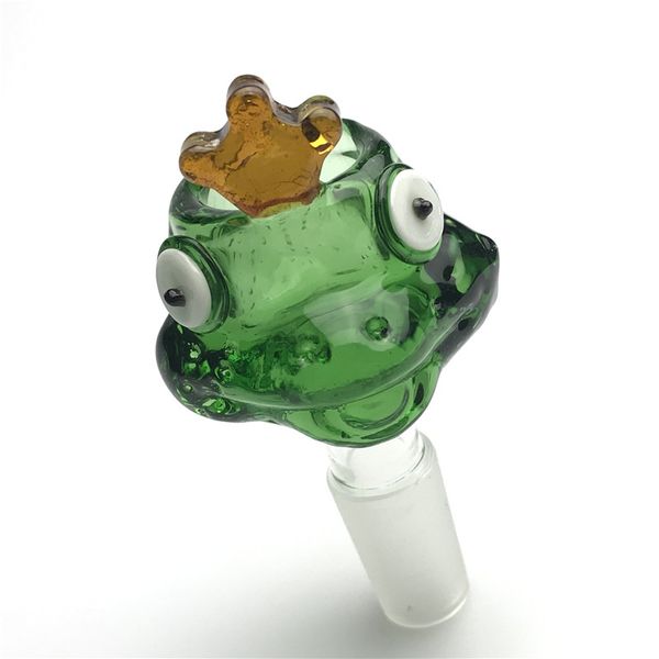Ciotola per bong in tartaruga di vetro maschio da 14mm 18mm con narghilè Pyrex spesso ciotole per fumatori giallo verde intenso per bong in vetro Dab Rigs