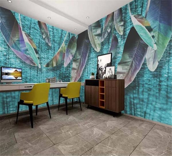 

3d спальня обои hd простой современный завод животных свежий дом обои