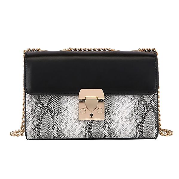 

patchwork snake print shoulder bag crossbody bags for women fashion handbag purse leather hand totes satchel retro bags g10
