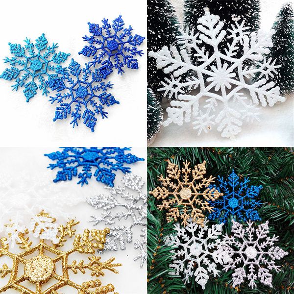 

6 pcs xmas classic charming white snowflake party holiday christmas ornaments home decor 10cm christmas tree pendant