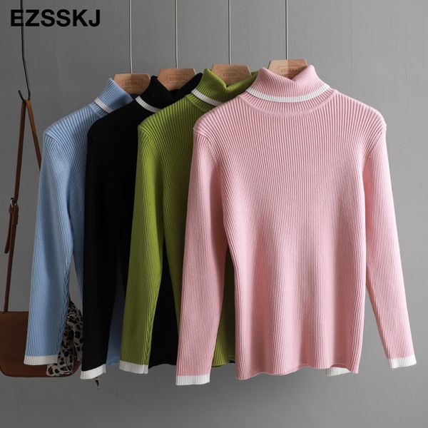 

casual autumn winter basic thick sweater pullovers women turtleneck solid avocado green sweater female warm jumper high quality, White;black