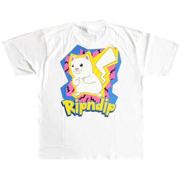 

2020 hip hop usa summer spring anime fashion catch em all cat tee skateboard funny middle finger cartoon cat men t shirt women street tshirt, White;black