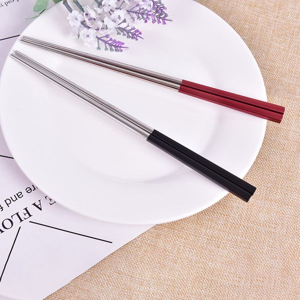 

stainless steel square chopsticks titanium gold rose sushi hashi colorful chinese japanese chopsticks 1 pair