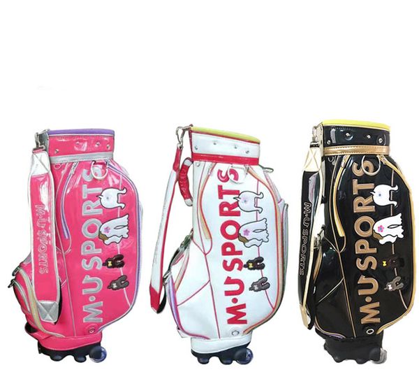 

Mu golf bag leather golf caddy bag high grand golf cart bag 3color