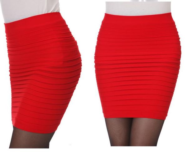 

new 15 colors lady woman pleated skirt summer bag hip female high waist a word skirt one step skirt large size#6694, Black