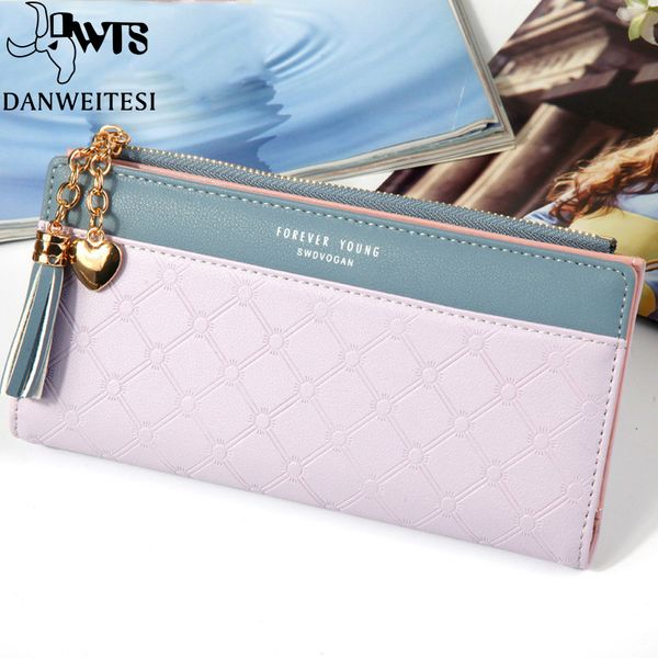 

dwts]tassel women's wallet small cute wallet women short leather women wallets zipper purses portefeuille female purse clutch, Red;black