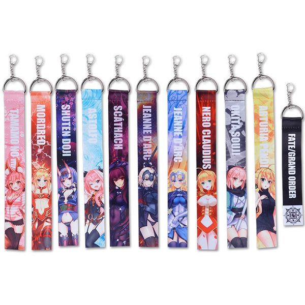 

anime fate grand order anime cartoon fgo saber nero astolfo tamamo no mae ribbon keychain keyring halloween cosplay keychain, Silver