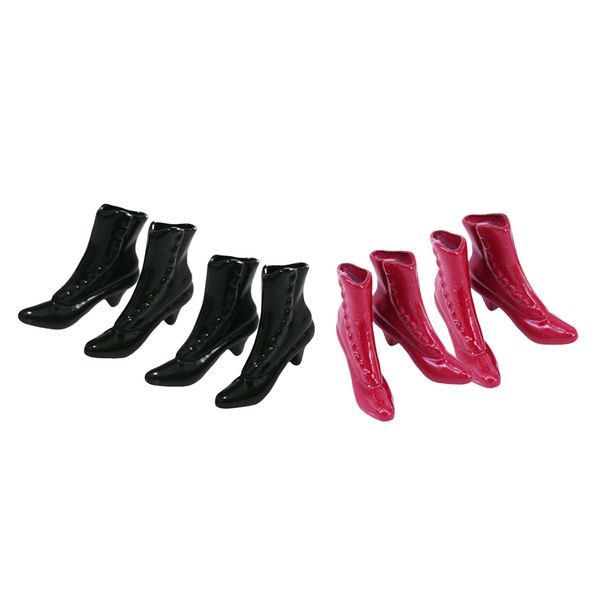 

4 pairs of pu leather doll shoes doll boot clothes