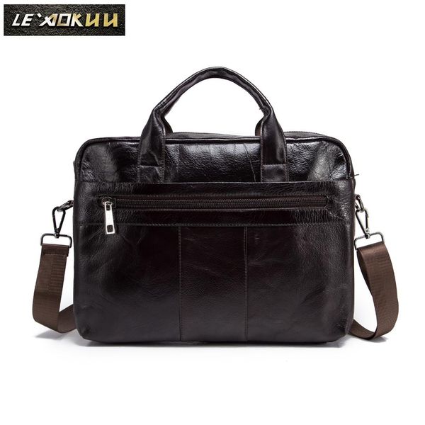 

original leather fashion design men coffee briefcase business 15" computer lapcase attache messenger bag portfolio 9022