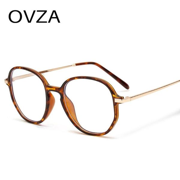 

ovza 2020 new oval retro blue light glasses women anti radiation glasses optical frame men s0038, White;black