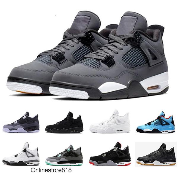 

4 loyal blue 2020 basketball shoes 4s new arrived breathe sports sneakers cool grey fear pack mens trianers 7-13