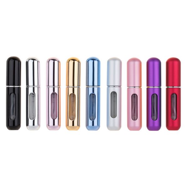 

selling 5ml perfume spray bottle makeup spray bottle self-pump bottom refillable aluminum mini perfume sub-bottle