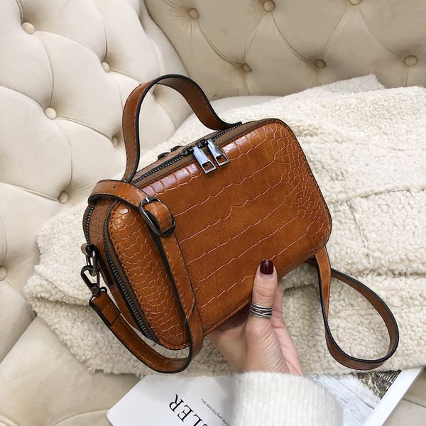 

pattern leather crossbody bags for women 2019 fashion small solid colors shoulder bag female handbags and purses with handle new